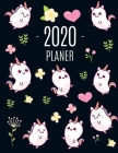 Kawaii Einhorn Planer 2020: 12 Monate: Januar - Dezember 2020 Jahresplaner - Ideal für die Schule, Studium und das Büro - Wöchentlicher, Monatlich By Kuhab Design Cover Image