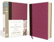 NIV, Journal the Word Bible, Large Print, Imitation Leather, Pink/Brown: Reflect, Journal, or Create Art Next to Your Favorite Verses By Zondervan Cover Image