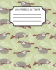Composition Notebook: Adorable Sloth Composition Notebook, Wide Ruled For School By Nooga Publish Cover Image