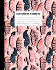 Composition Notebook: Hot Pink + Black Watercolor Flamingo Feather Pattern Cover Wide Ruled By Peechy Pages Cover Image