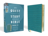 Niv, Quest Study Bible, Personal Size, Leathersoft, Teal, Comfort Print: The Only Q and A Study Bible By Christianity Today Intl (Editor), Zondervan Cover Image