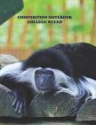 Composition Notebook College Ruled: High School, Colobus Monkey, College, Animal, Nature Cover, Cute Composition Notebook, College Notebooks, Girl Boy By Majestical Notebook Cover Image