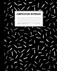 Composition Notebook: Black + White Chalk Pattern Wide Ruled Cover Image