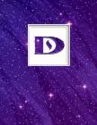 D: Monogram Initial D Universe Background and a Lot of Stars Notebook for the Woman, Kids, Children, Girl, Boy 8.5x11 By Pam Vanpelt Cover Image