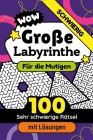 Große Labyrinthe mit Lösungen Schwieriges Niveau Aktivitätsbuch für Familien: 100 Labyrinth-Puzzle für Kinder und Erwachsene Logik und Konzentration z Cover Image