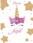 Steph: Personalized Unicorn Sketchbook For Girl With Pink Name.Doodle, Sketch, Create! (Name gifts for girls and women(Queen) Cover Image