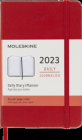 Moleskine 2023 Daily Planner, 12M, Pocket, Scarlet Red, Hard Cover (3.5 x 5.5) Cover Image