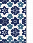 Japanese Writing Practice Book: Japanese Blue Flower Patterned Genkouyoushi Paper Notebook to Practise Writing Japanese Kanji Characters and Kana Scri By Japanese Writing Paper Company Cover Image