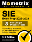 Sie Exam Prep 2022-2023 - 3 Full-Length Practice Tests, Secrets Study Guide Book for the Finra Securities Industry Essentials: [3rd Edition] By Matthew Bowling (Editor) Cover Image