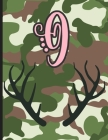 O: Camouflage Monogram Initial O Notebook for Girls - 8.5