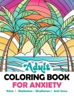Adult Coloring Book For Anxiety: Relaxing Stained Glass Mosaic Kaleidoscope Landscapes Nature Animals Flowers. Abstract Amazing Mindful Patterns. Stre Cover Image