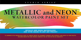Studio Series Metallic & Neon Watercolor Paint Set (Set of 16)  Cover Image