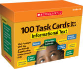 100 Task Cards in a Box: Informational Text: Mini-Passages With Key Questions to Boost Reading Comprehension Skills Cover Image
