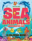 Sea Animals Underwater Fun Coloring Book Cover Image