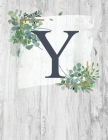 Y: Monogram Initial Notebook Letter Y - 8.5