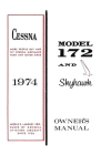 Cessna 1974 Model 172 and Skyhawk Owner's Manual By Cessna Aircraft Company Cover Image