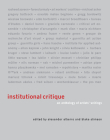 Institutional Critique: An Anthology of Artists' Writings By Alexander Alberro (Editor), Blake Stimson (Editor), Alexander Alberro (Introduction by) Cover Image