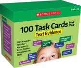 100 Task Cards in a Box: Text Evidence: Mini-Passages With Key Questions to Boost Reading Comprehension Skills Cover Image