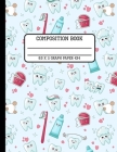 Composition Book Graph Paper 4x4: Trendy Cute Kawaii Tooth Back to School Quad Writing Notebook for Students and Teachers in 8.5 x 11 Inches By Full Spectrum Publishing Cover Image