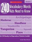 240 Vocabulary Words Kids Need to Know: Grade 5: 24 Ready-to-Reproduce Packets Inside! Cover Image