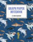 Graph Paper Notebook 1/2 Inch Squares: Shark Themed 0.50 Square Quad Ruled, 120 Pages, 8.5 x 11 Non-perforated Graphing Notebook Cover Image