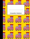 Composition Notebook: Wide Ruled Notebook Toy Trains on Yellow Design Cover By Lark Designs Publishing Cover Image
