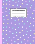 Composition Notebook: Wide Ruled Lavender Star Notebook Cover Image