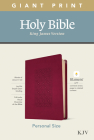 KJV Personal Size Giant Print Bible, Filament Enabled Edition (Leatherlike, Diamond Frame Cranberry) By Tyndale (Created by) Cover Image