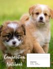 Composition Notebook: : Puppy Notebook for Girls 7.44x9.69 70 Wide Ruled Pages By Angie Mae Cover Image