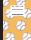 Composition Book 200 Sheet/400 Pages 8.5 X 11 In.-College Ruled Baseball-Orange: Baseball Writing Notebook - Soft Cover By Goddess Book Press Cover Image