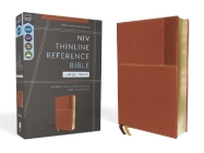 Niv, Thinline Reference Bible, Large Print, Leathersoft, Brown, Red Letter, Comfort Print By Zondervan Cover Image