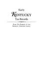 Early Kentucky Tax Records By Register of the Kentucky Historical Soci Cover Image