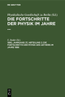 Die Fortschritte Der Physik Des Aethers Im Jahre 1886 By E. Budde (Editor) Cover Image