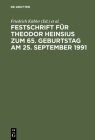 Festschrift Für Theodor Heinsius Zum 65. Geburtstag Am 25. September 1991 Cover Image