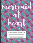 Mermaids At Heart: Pink Gold Mermaid Theme college Ruled Notebook Beautifull Cool Back To School Composition Book, Mermaid Gifts By Sea Mermaid Notebook Press Cover Image