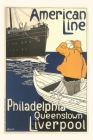 Vintage Journal American Ocean Liner Travel Poster Cover Image
