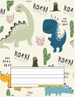 Handwriting Practice Paper: Perfect For kindergarten ( Size 8.5 X 11 ) Design with Cute Dinosaur Seamless Pattern With Dinosaurs Cover Image