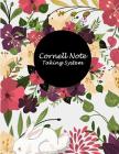Cornell Note Taking System: Cute Floral, Note Taking Notebook, Cornell Note Taking System Book, US Letter 120 Pages Large Size 8.5