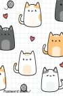 Password Book: Include Alphabetical Index With Cute Cat Kitten Cartoon Doodle Seamless Pattern By Shamrock Logbook Cover Image