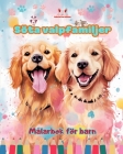 Söta valpfamiljer - Målarbok för barn - Kreativa scener av kärleksfulla och lekfulla hundfamiljer: Charmiga teckningar som främjar kreativitet och sko Cover Image