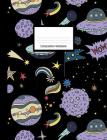 Composition Book: Wide Ruled Notebook Space Planets UFOs Stars Design Cover By Lark Designs Cover Image