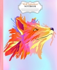 Wolf Splashart Notebook: : Colorful Wolf Splash Art Notebook Wide Ruled 7.5 x 9.25 in, 100 pages book, glossy cover for young artist, student, Cover Image