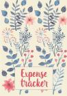 Expense Tracker: Red and Blue Watercolor Flowers Daily and Monthly Spending Money Management Logbook Cover Image