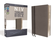 NIV, Thinline Reference Bible, Imitation Leather, Gray, Red Letter Edition, Comfort Print Cover Image