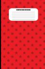 Composition Notebook: Dark Red Stars Pattern on Bright Red (100 Pages, College Ruled) Cover Image