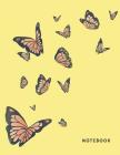 Notebook: Butterfly on yellow cover and Dot Graph Line Sketch pages, Extra large (8.5 x 11) inches, 110 pages, White paper, Sket Cover Image