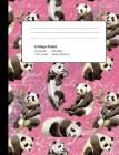 College Ruled Composition Book: Pretty Panda Bears Perfect Bound Notebook 200 Sheets 100 Pages 7.44 x 9.69 inch Book for Animal Lovers By Jolly Beans Cover Image