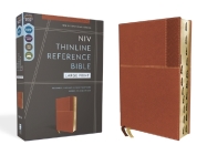 Niv, Thinline Reference Bible (Your Portable Reference Bible), Large Print, Leathersoft, Brown, Red Letter, Thumb Indexed, Comfort Print By Zondervan Cover Image