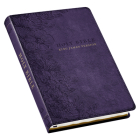 KJV Holy Bible, Thinline Large Print Faux Leather Red Letter Edition Thumb Index & Ribbon Marker, King James Version, Purple Floral By Christian Art Gifts (Created by) Cover Image