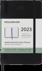 Moleskine 2023 Weekly Notebook Planner, 12M, Pocket, Black, Soft Cover (3.5 x 5.5) By Moleskine Cover Image